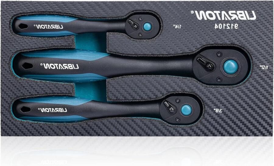 Heavy Duty Drive Ratelsleutel Set 3 stuks 1 4 3 8 1 2 72 tands omkeerbaar ontwerp voor autoreparatie
