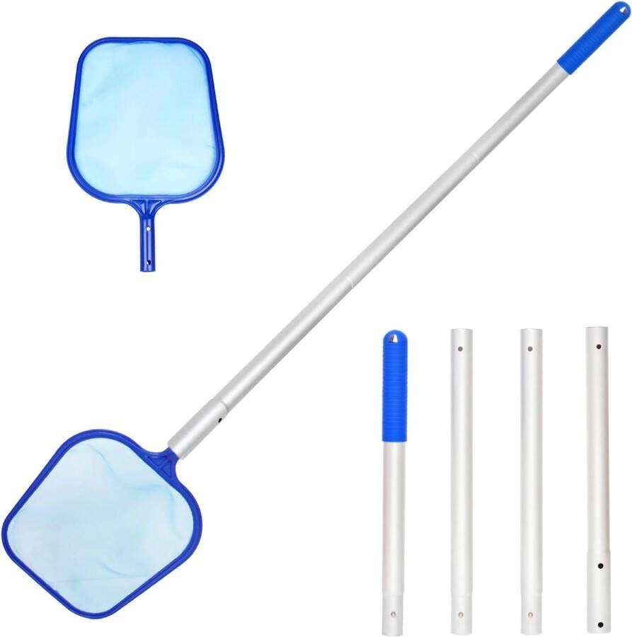Heavy Duty Leaf Rake Zwembad Skimmernet met Aluminium Stang voor Reiniging Fijn Mesh Net 4-delige Set Vijver Spa Fontein Vistank jacuzzi accessoires