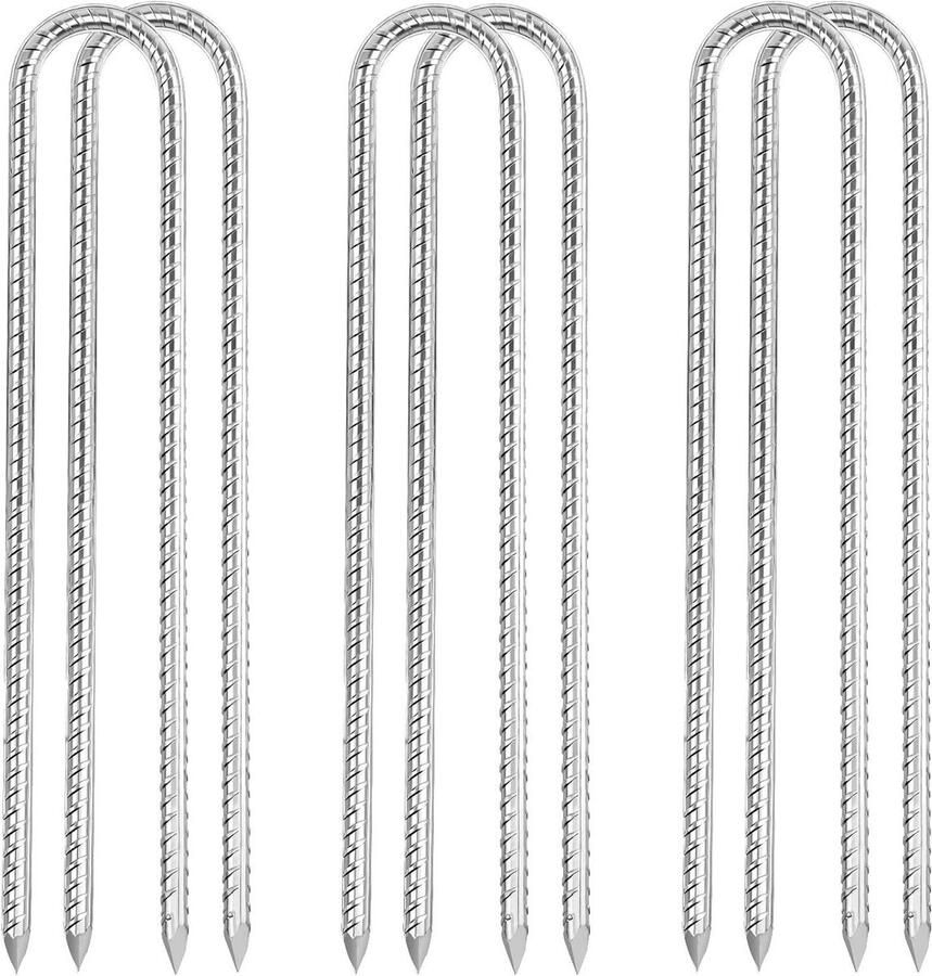 Heavy-Duty Metalen Tentharingen Gegalvaniseerd Staal Grondankers 6 Pack
