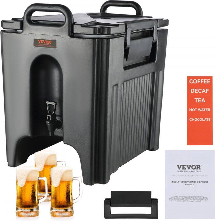 Heet- en koudedrankdispenser Drankdispenser 37 6 l LDPE Heet- en koudwaterfontein Grote drankendispenser met kraan voor koffie koude melk water sap etc. Geïsoleerde kan 1-2 personen