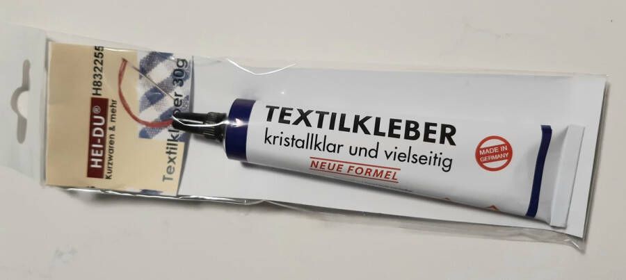 Hei-du textiellijm H832255 volledig transparant nieuwe formule made in germany 30 gram tube sterk 40 graden wasbaar
