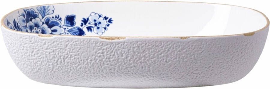 Heinen Delfts Blauw Bloesem Ovenschaal L 34 5 cm B 24 5 cm H 7 cm