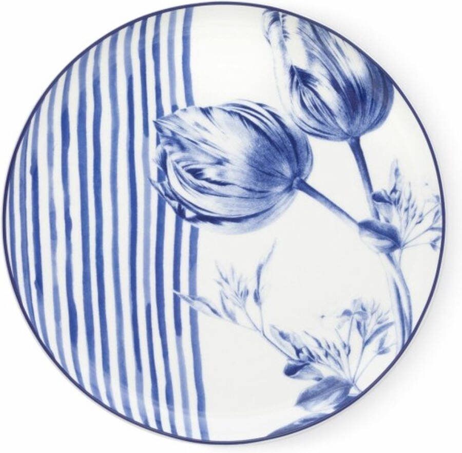 Heinen Delfts Blauw Dinerbord Tulp & Strepen Ø 26 cm
