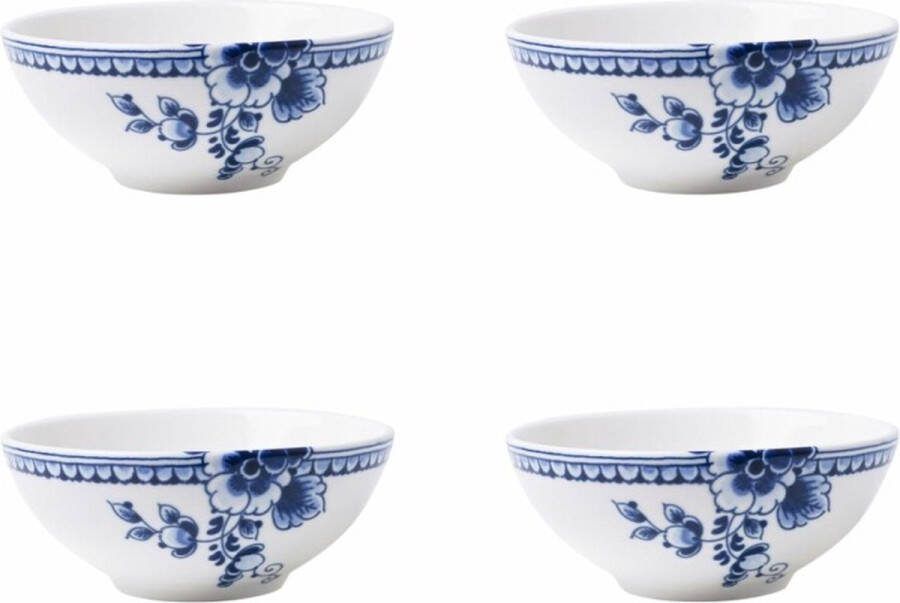 Heinen Delfts Blauw Dipschaaltje Paauw Blauw 4 stuks
