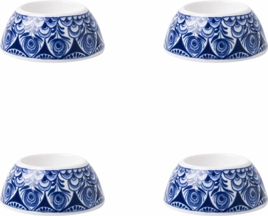 Heinen Delfts Blauw Eierdopje Paauw Blauw 4 stuks