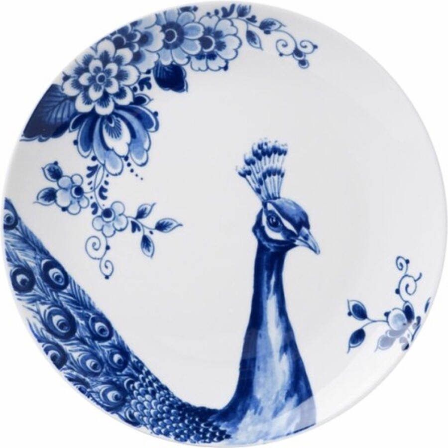Heinen Delfts Blauw Ontbijtbord Paauw Blauw Ø 19 cm