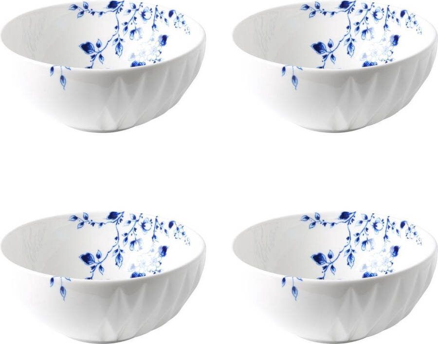 Heinen Delfts Blauw Vouw Soepkom 4 stuks Inhoud 450 ml