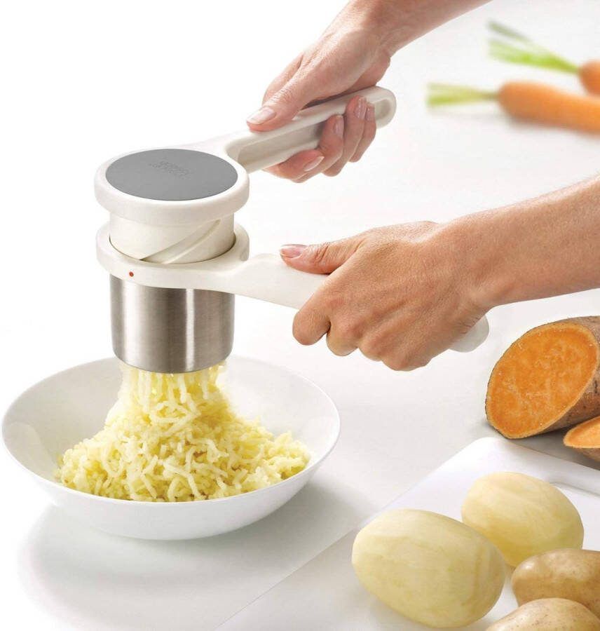 Helix Aardappelstamper voor pureren en groenten Roestvrij staal Wit Grijs