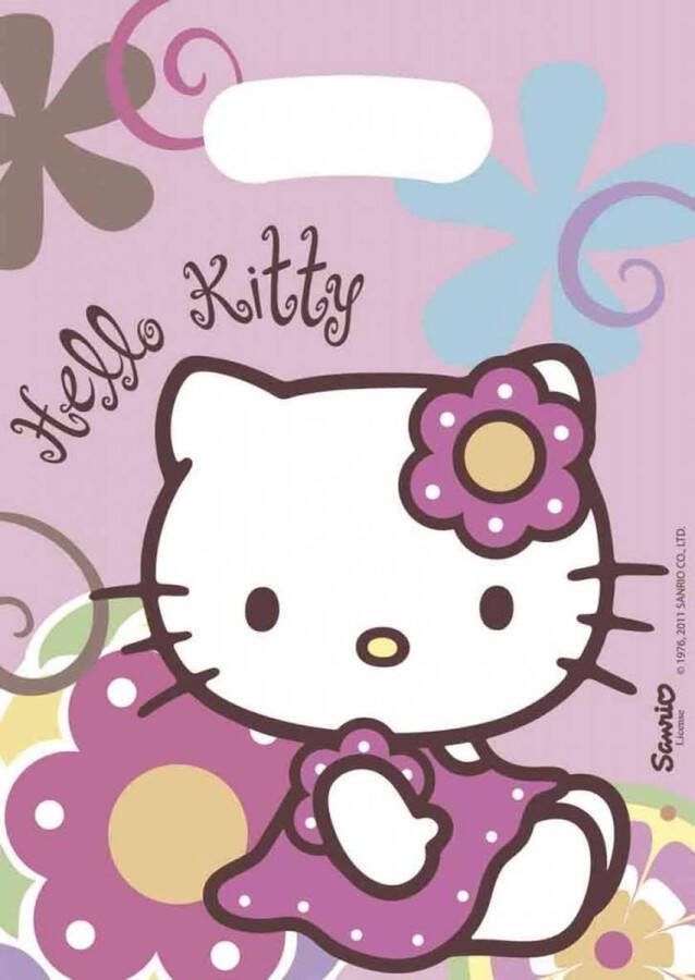 Hello Kitty Uitdeelzakjes Versiering 23x16 5cm 6 stuks