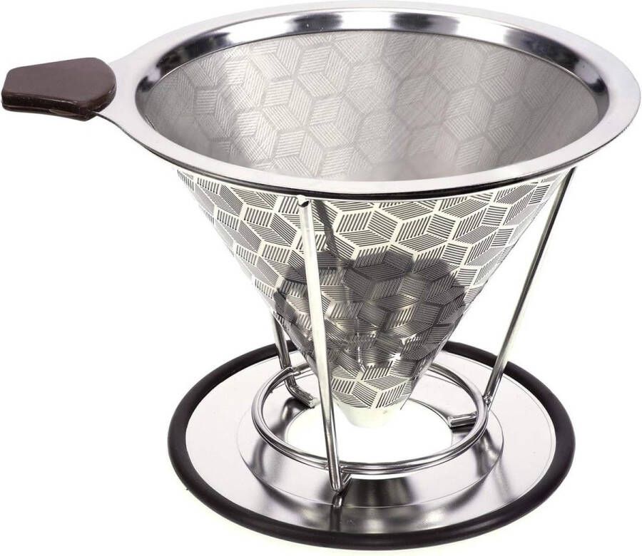 Herbruikbaar roestvrij conisch koffiefilter filter voor koffie zonder papierresten volumegeometrie