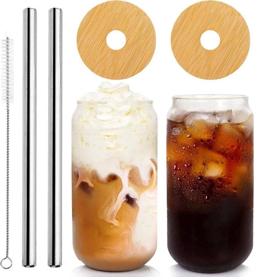 Herbruikbare 50 ml Koffieglazen Beker Deksel en Rietje Bamboe Bovendeksel