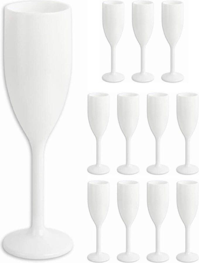 Herbruikbare champagneglazen wit set van 12 160 ml champagne flutes champagne goblet