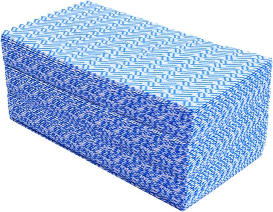 Herbruikbare doeken Schoonmaakhanddoeken Herbruikbare vaatdoek Absorberende droge doekjes 100 stuks Blauw