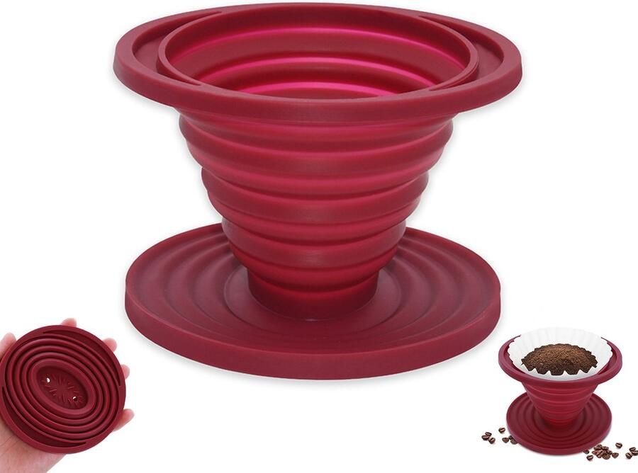 Herbruikbare Koffiefilter Dripper Koffie Herbruikbaar Opvouwbaar Koffiefilterhouder Camping & Outdoor Barista Espresso draagbaar herbruikbaar voor backpacken camping