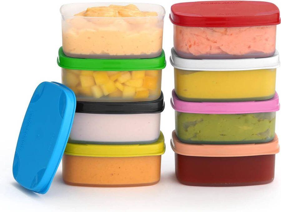 Herbruikbare luchtdichte voedselcontainers 85 ml verpakking van 8 stuks voor snacks baby- peutervoeding puree specerijen etensbereiding voor picknicks lunch BPA-vrij