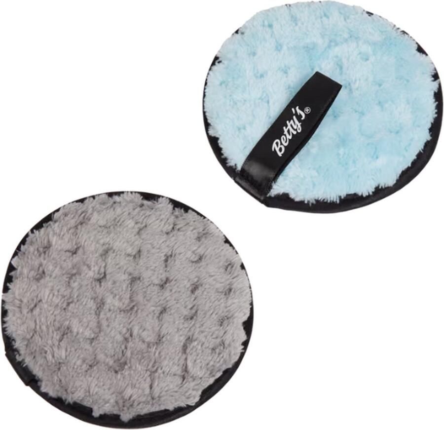 Herbruikbare Make-up Remover Pads Zakje met 2 stuks Blauw Grijs Makeup verwijderen Herbruikbaar