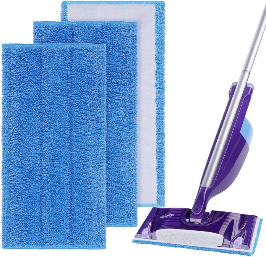 Herbruikbare microvezel dweilpads voor Swiffer WetJet 3 stuks wasbare vloerreiniging pads Mop