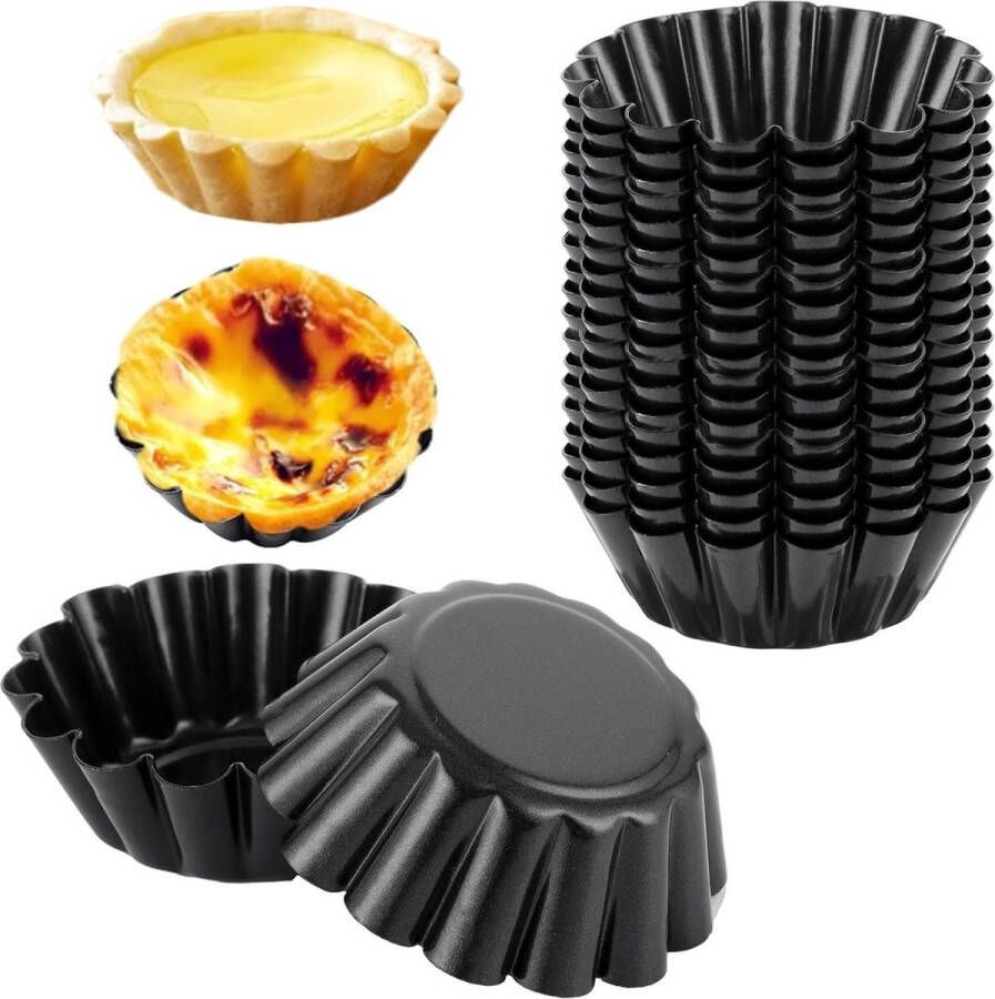 Herbruikbare Mini Taartvormpjes Set van 20 stuks voor Taarteletten en Taartjes Pudding Cake Muffin Bakvorm tartelette vormen