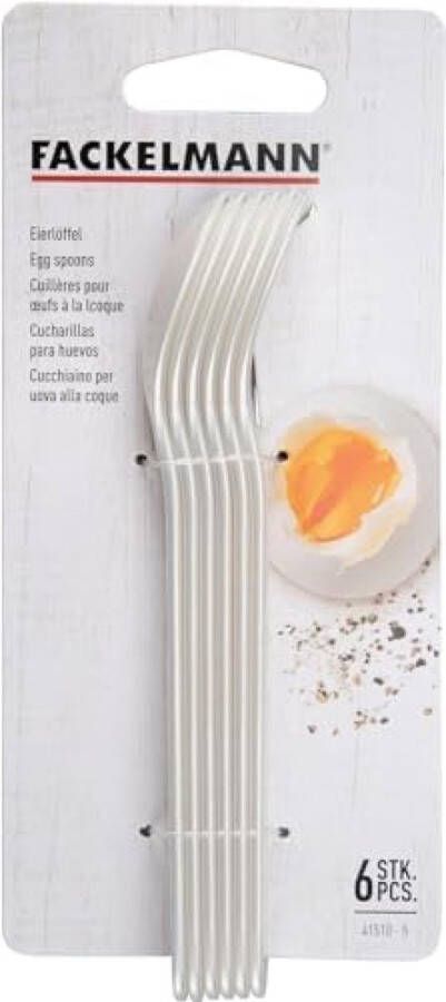 Herbruikbare Plastic Eierlepels Set van 6 Geassorteerde Kleuren 14 cm