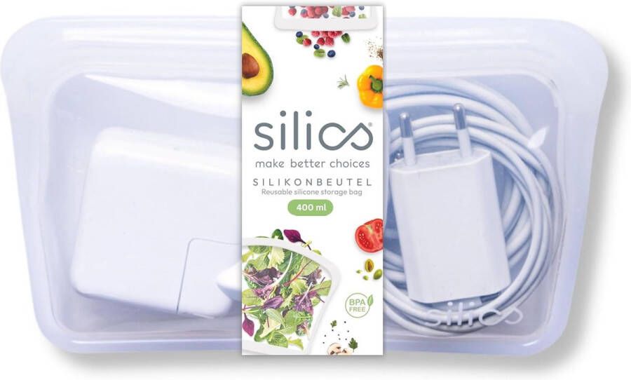Herbruikbare vrieszakken (400 ml) Transparant Siliconen zakken voor voedsel vaatwasmachinebestendig geschikt voor sous-vide en magnetron