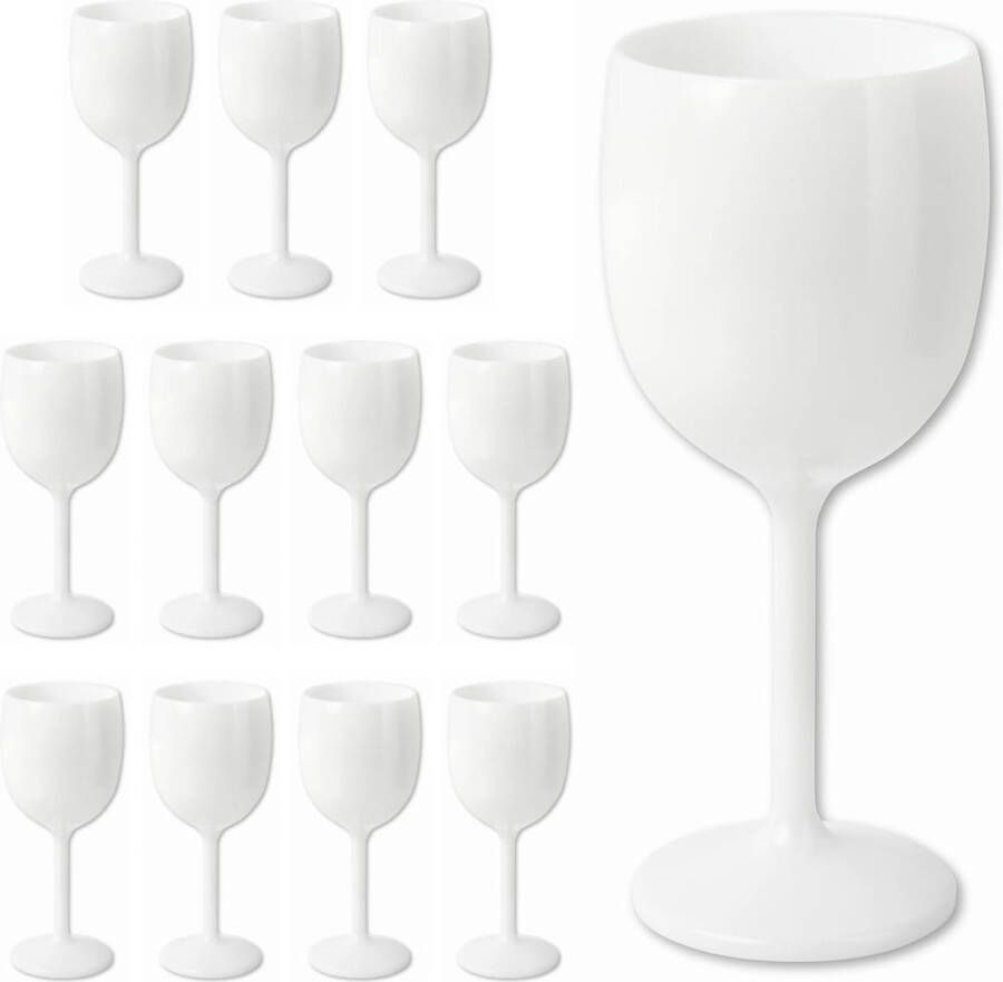 Herbruikbare wijnglazen in wit selecteerbaar 6 12 24 of 48 stuks champagneglas champagnefluiten champagneglas champagneglazen inhoud ca. 300 ml grootte: 24 stuks