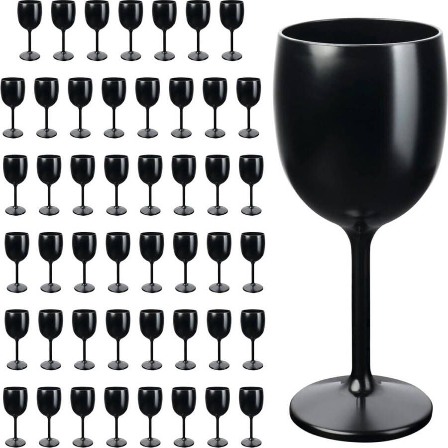 Herbruikbare wijnglazen in zwart selecteerbaar 6 12 24 of 48 stuks champagneglas champagnefluiten champagneglas champagneglazen inhoud grootte: 48 stuks