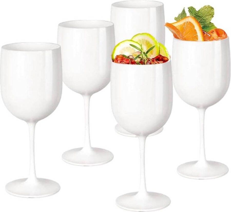 Herbruikbare witte champagneglazen set van 5 voor feestjes verjaardagen bruiloften carnaval