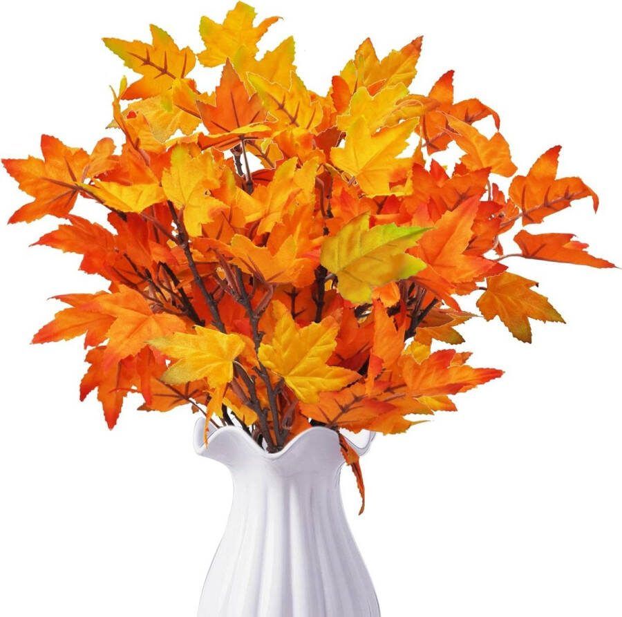 Herfstdecoratie Kunstbloemen Bundel Esdoornbladeren Bladeren Herfstboeket Tafeldecoratie Binnen en buiten