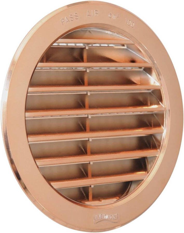 Het ventilatierooster t12rran ventilatierooster van kunststof ronde inbouwlamp koperlook diameter 150 mm