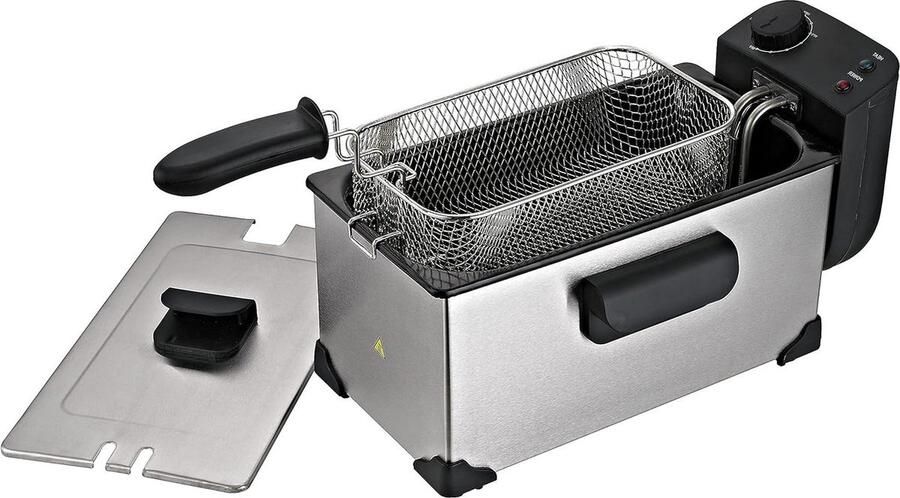 Hete olie friteuse 2200 W inhoud 3 liter afneembaar wasbaar kleine friteuse roestvrijstalen deksel energiezuinig