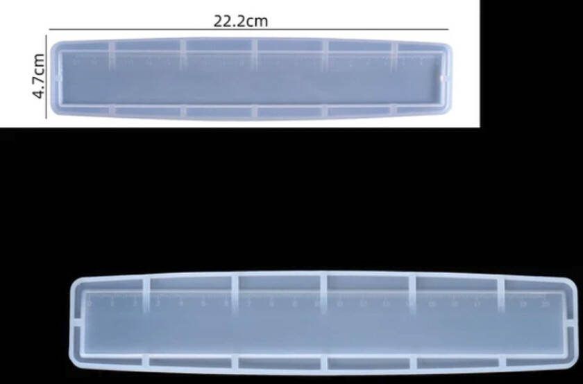 Hiden Siliconen mal Kantoor accessoires Siliconen Mallen Voor Epoxy Kantoorartikelen Liniaal 20 cm
