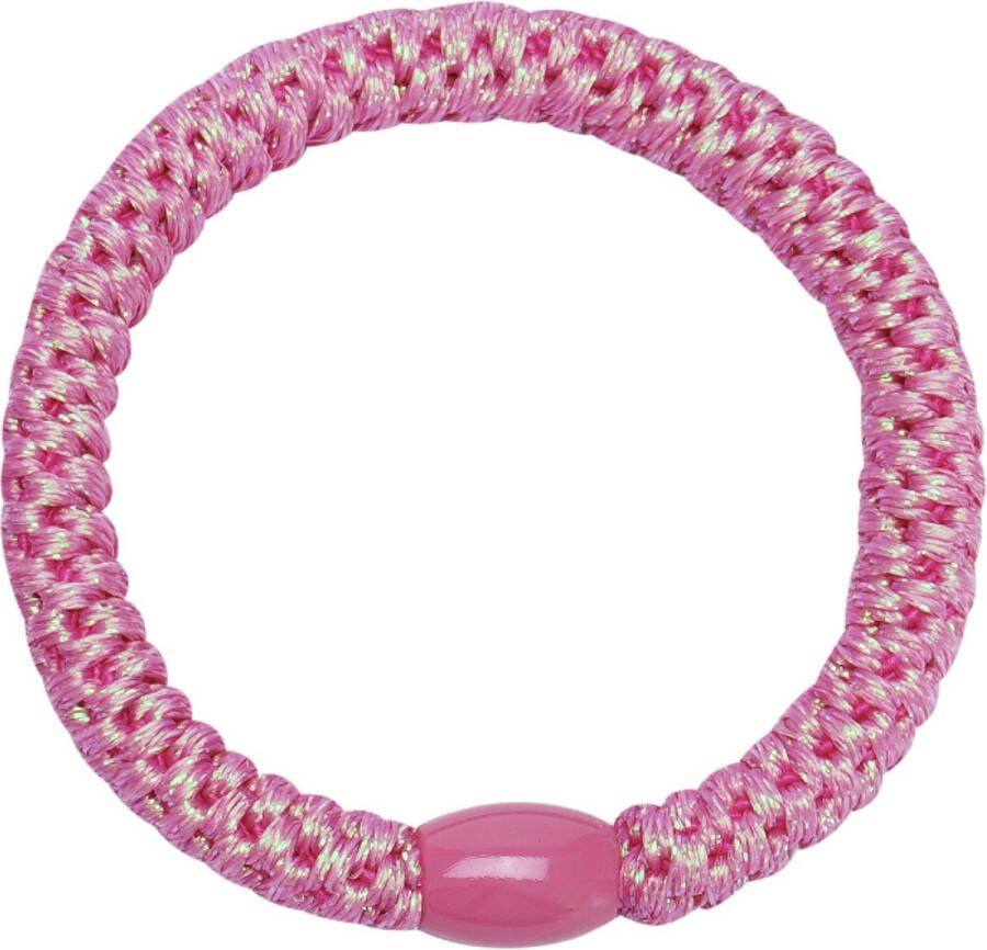 Hidzo Haarelastiekje Elastiek & armband Licht roze glitter