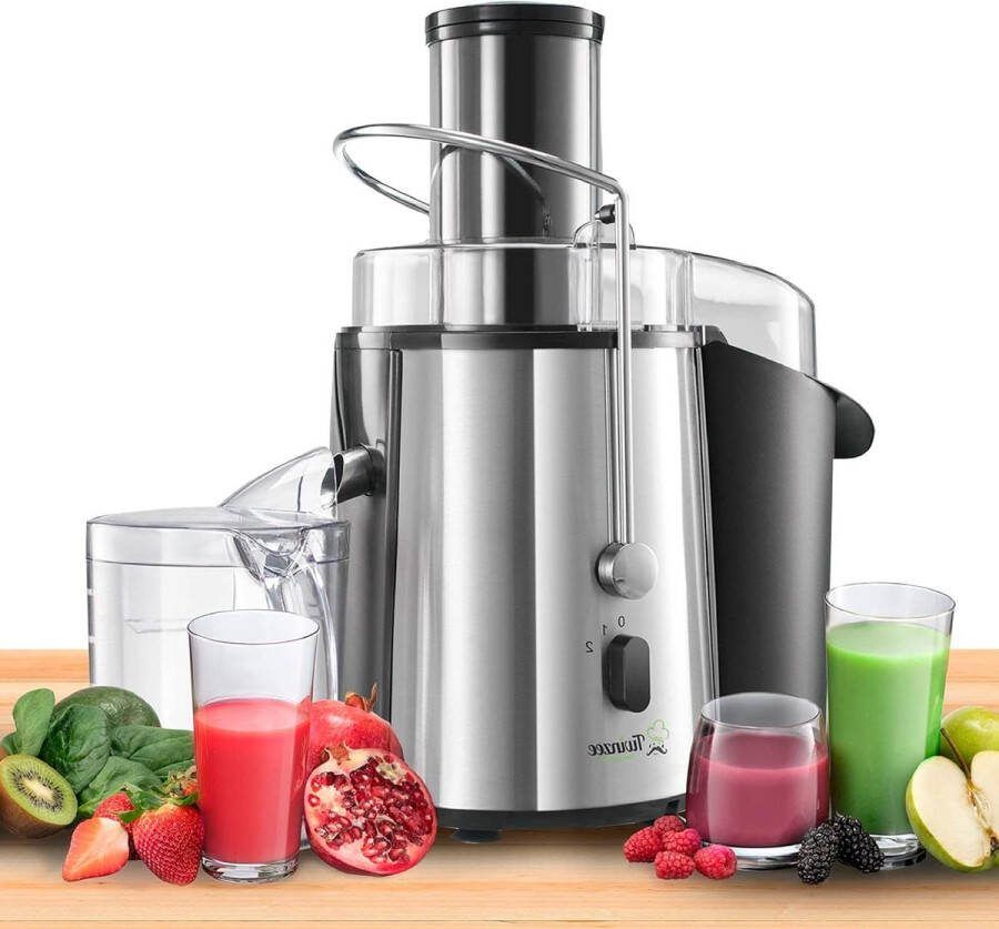 High Powered Juicer 850 W 2 snelheden Centrifugaal sinaasappel en citrusvruchten Juicer Machine voor Fruit en Groenten Brede opening (75 mm) Antislip Basis