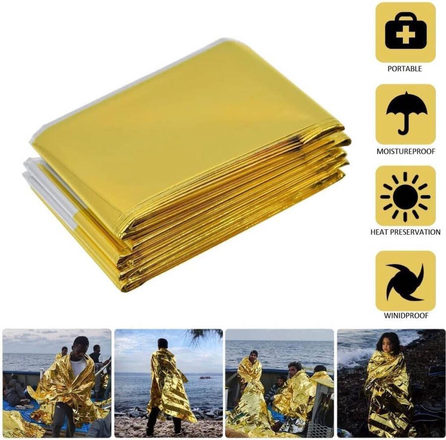 High-quality ultra-durable material Survival Whistle Ultralight Cold Protection Noodslaapzakken emergency foil blanket emergency sleeping bag 6 Pieces 210 × 160 cm