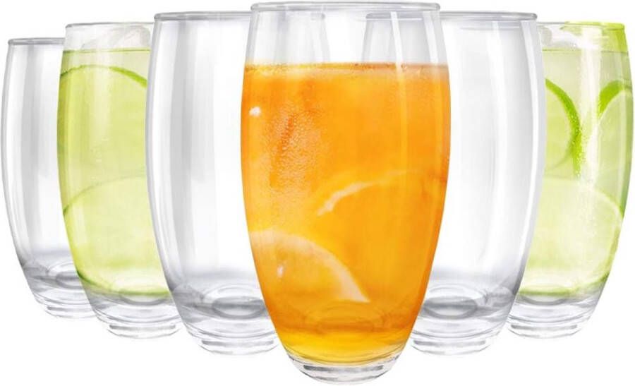Highball glazen waterglazen sapglazen heldere drinkglaswerkset voor thuis feesten en ander amusement geschenkdoos met 6 glazen 510 ml (18 oz)
