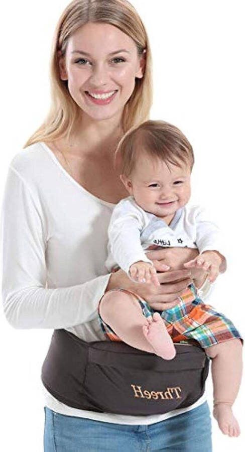 Hipseat heupzitje voor baby's en peuters bruin BC10 met taille kruk