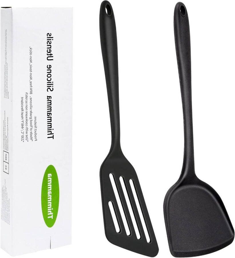 Hittebestendige geslepen silicone spatel en wokspatel BPA-vrij kookhulp met antiaanbaklaag voor pannenkoeken gecoate pannen