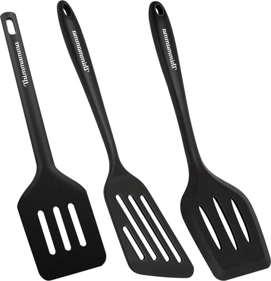 Hittebestendige silicone spatel set van 3 BPA-vrij en vaatwasmachinebestendig keukenhulp en kookgerei Turner antiaanbakspatel voor koken bakken en flippen