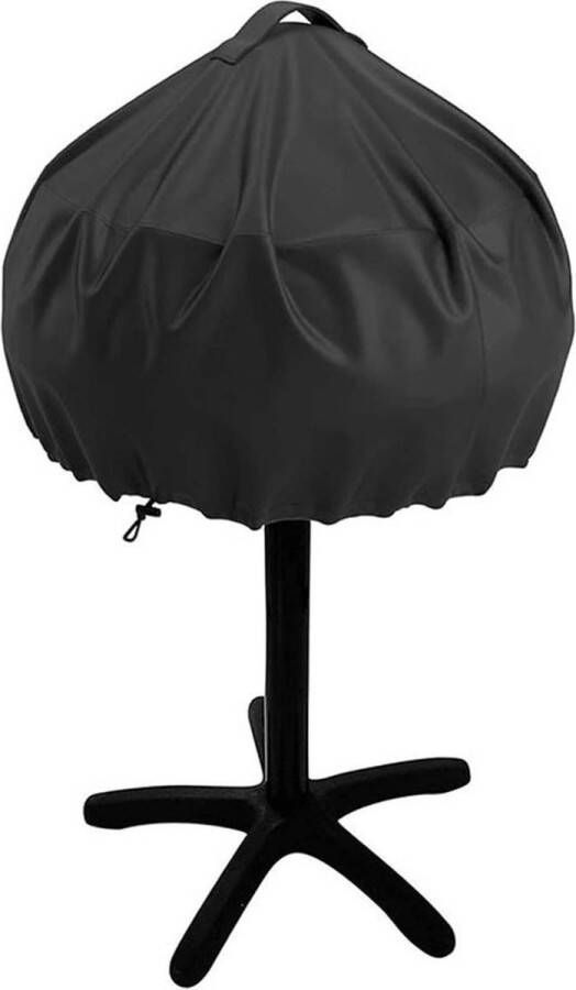 Hittebestendige Waterdichte BBQ-hoes voor Outdoor Garden Stofdicht en UV-bescherming Draagbare Zwarte BBQ-hoes van Oxford Doek Geschikt voor 52x37cm Grill BBQ hoes rond