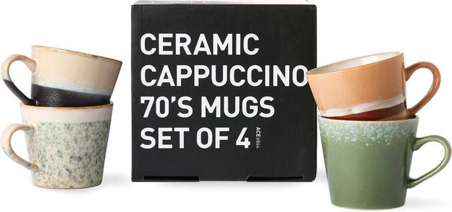 HKliving cappuccinomok 70's (Ø9 5 cm) (300 ml) (set van 4)