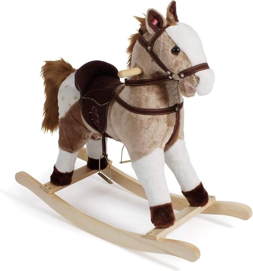 Hobbeldier Schommelpaard – Schommeldier – Hobbelpaard Hout Schommelstoel voor Kinderen Speelgoed – Bruin 75 x 30 x 71 cm
