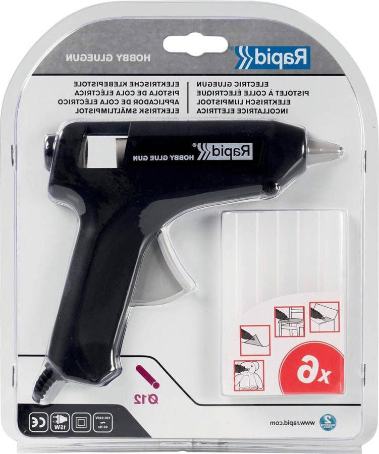 Hobby lijmpistool ø12 mm met 6 lijmsticks 72 W Rapid 24928000 krachtig en duurzaam