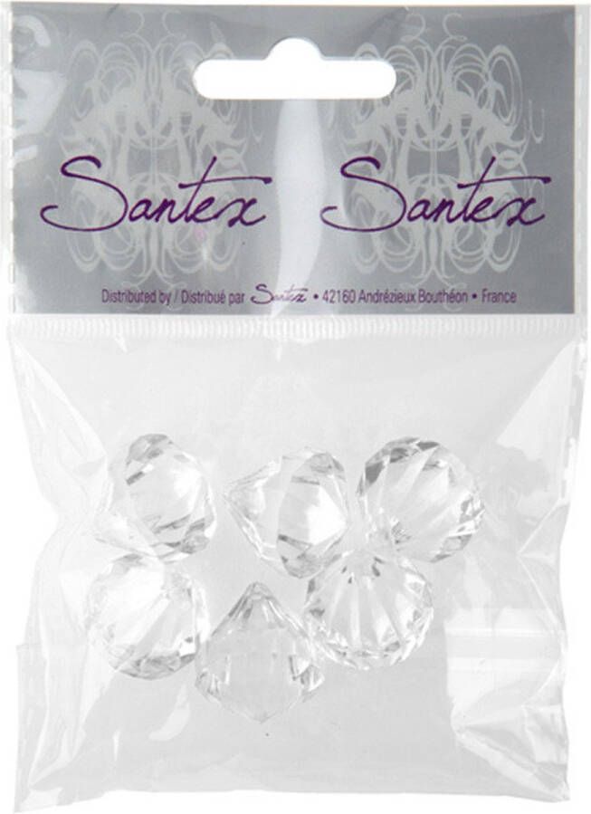 Merkloos Santex Hobby decoratie nep diamantjes steentjes 6x transparant D2 2 x H2 8 cm Hobbydecoratieobject