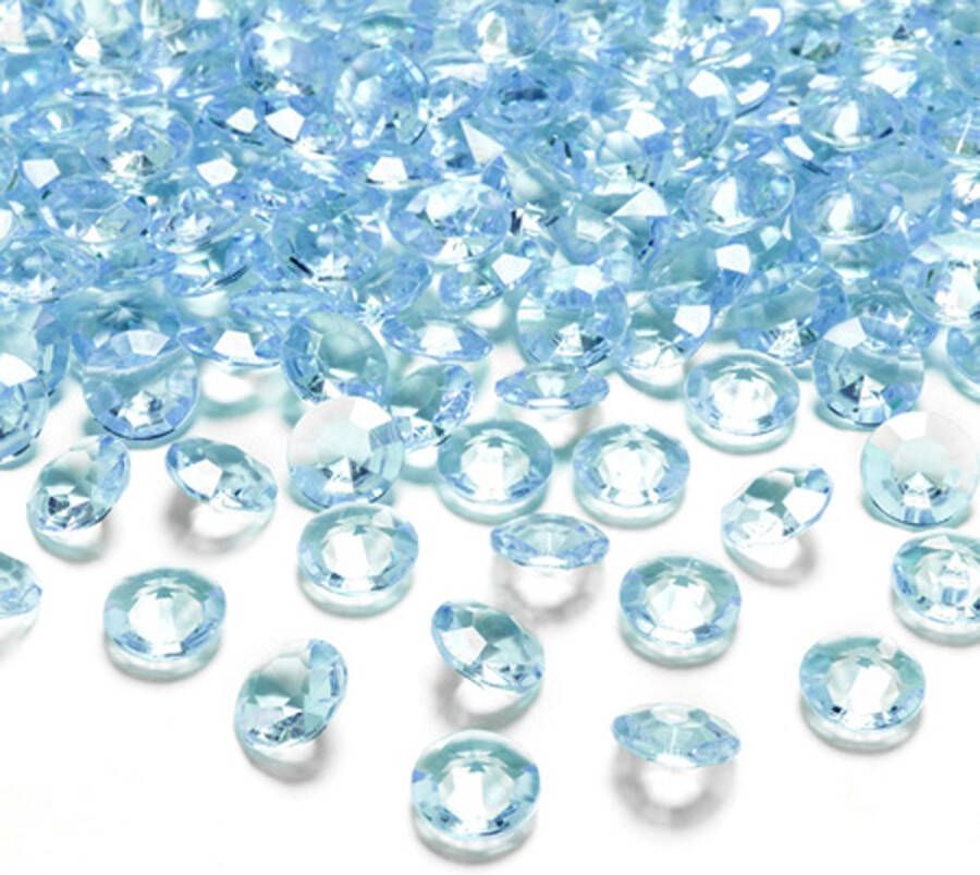 Merkloos Santex Hobby decoratie nep diamantjes steentjes 50x turquoise blauw D1 2 x H0 7 cm Hobbydecoratieobject