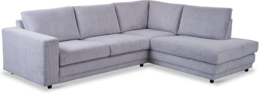 DGB Agenturen Hoekbank Girona 2.5 zits grijs ribstof- Zoom19 Zoom19L