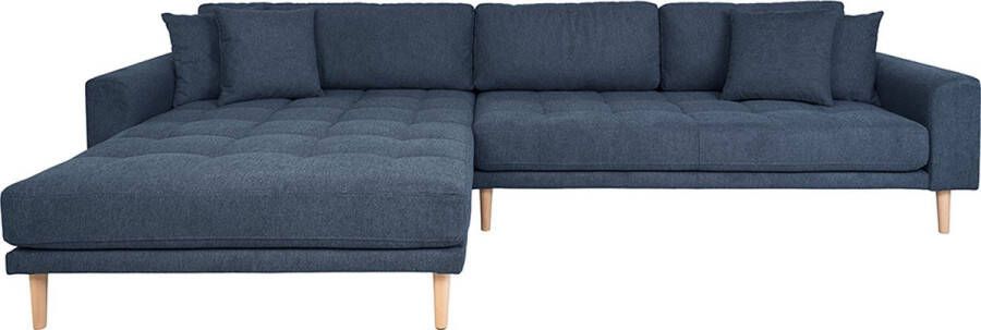 Hoekbank Milo Lounge Sofa Links Donker Blauw