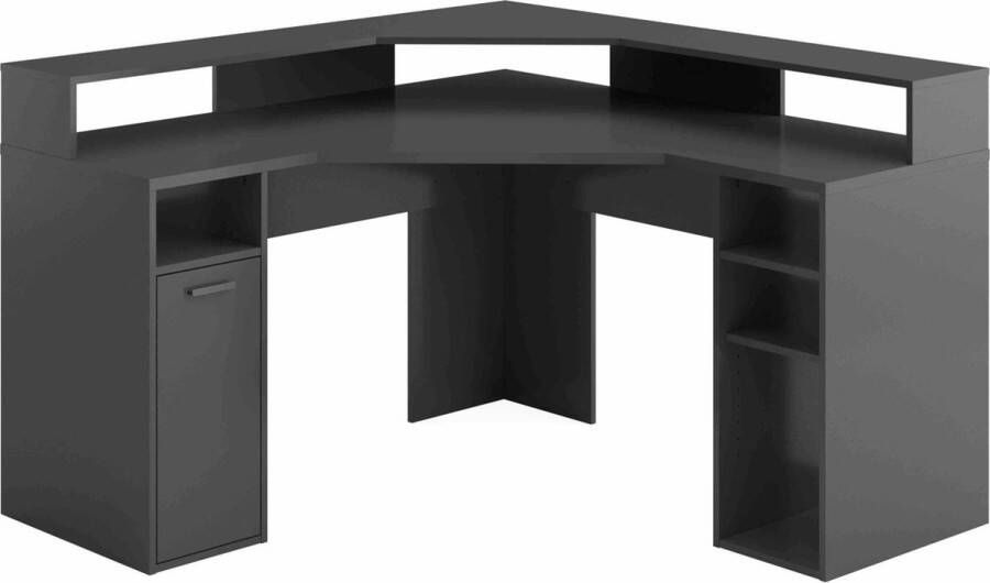 Hoekbureau Paco Antraciet 138 7x138 7cm Met opbergruimte Hoogte 90.3 cm Met lades