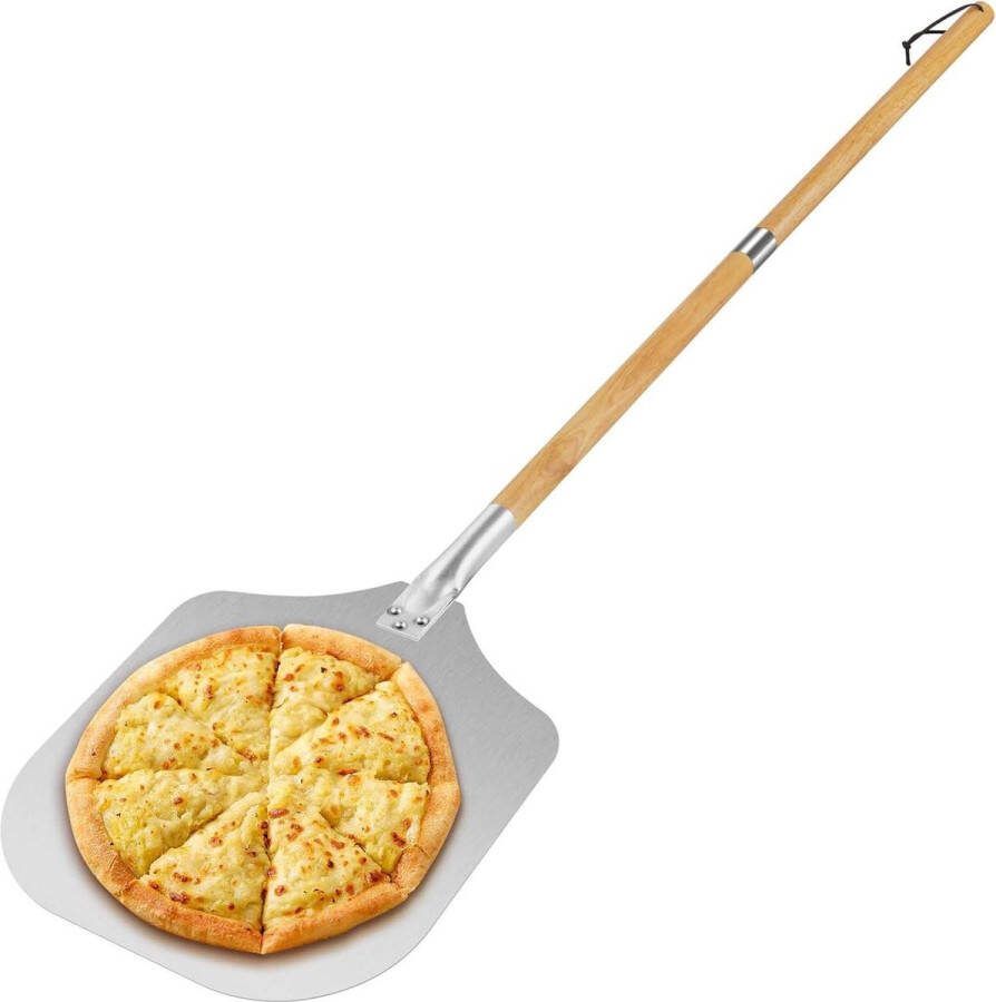 Hoekige pizzaschep met robuuste schroefdraad groot oppervlak afneembare handgreep aluminium geschikt voor oven en brood Pizzaschep