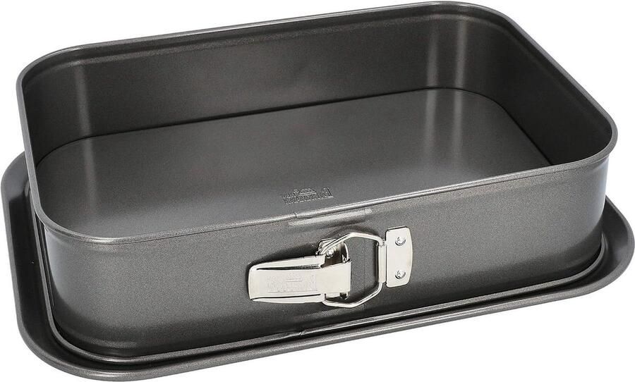 Hoekige Springvorm 34 x 23 5 cm Koolstofstaal Antraciet Eenvoudig Bakken Springvorm
