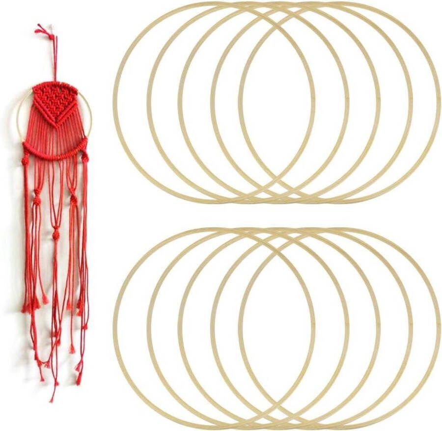 Hoepels voor dromenvanger maken Bamboe hout Set van 10 stuks DIY macramé ringen Ambachten kinderbedje Kerstdecoratie 19 cm